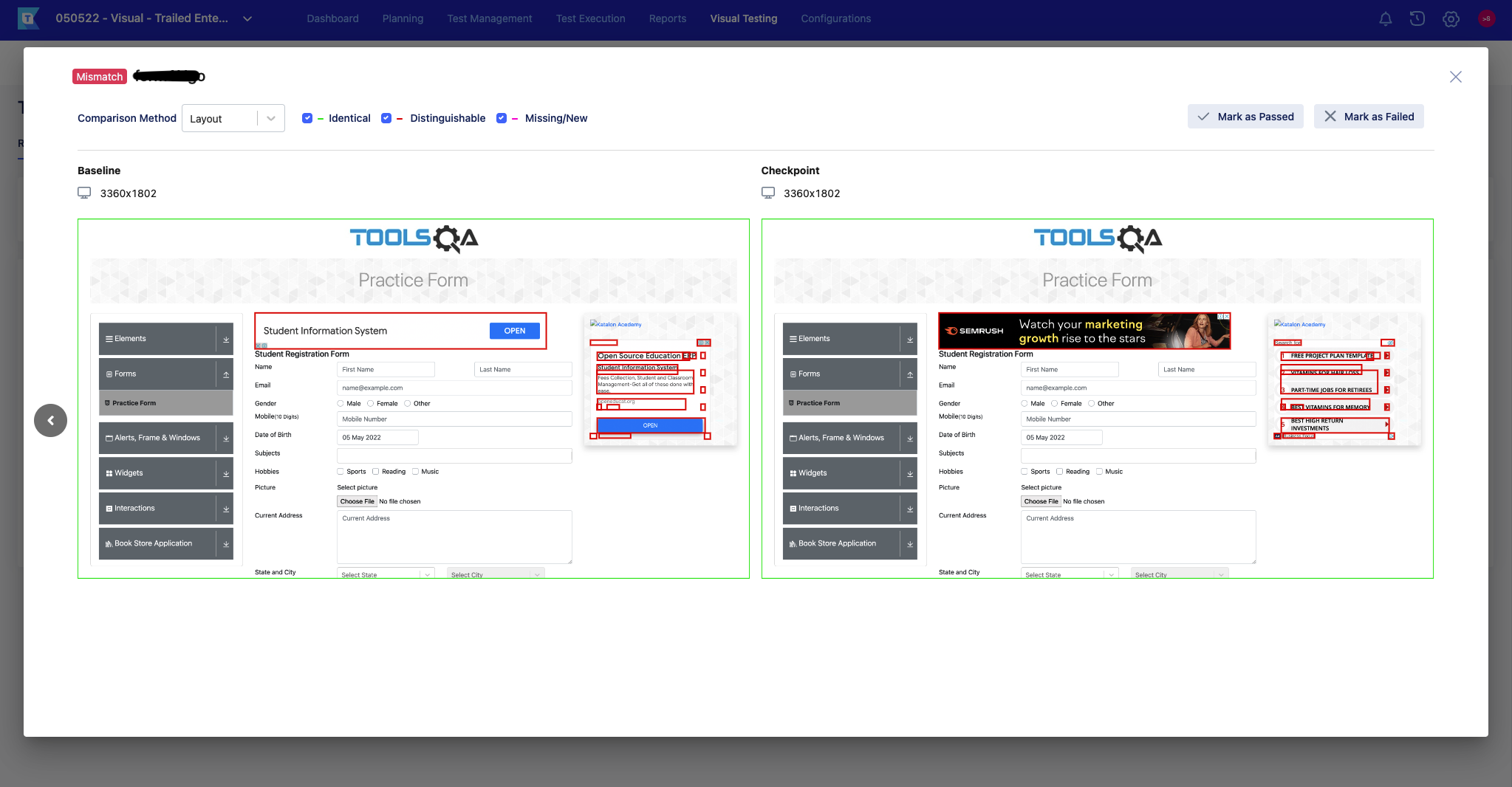 Use TestOps Visual Testing