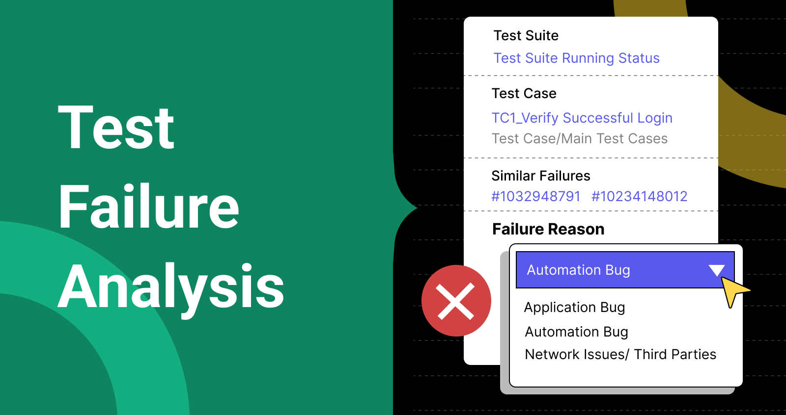 Test failures analysis for automated test troubleshooting